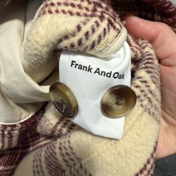 Frank & Oak Plaid Jacket in Cream and Mauve - Picture 7 of 8